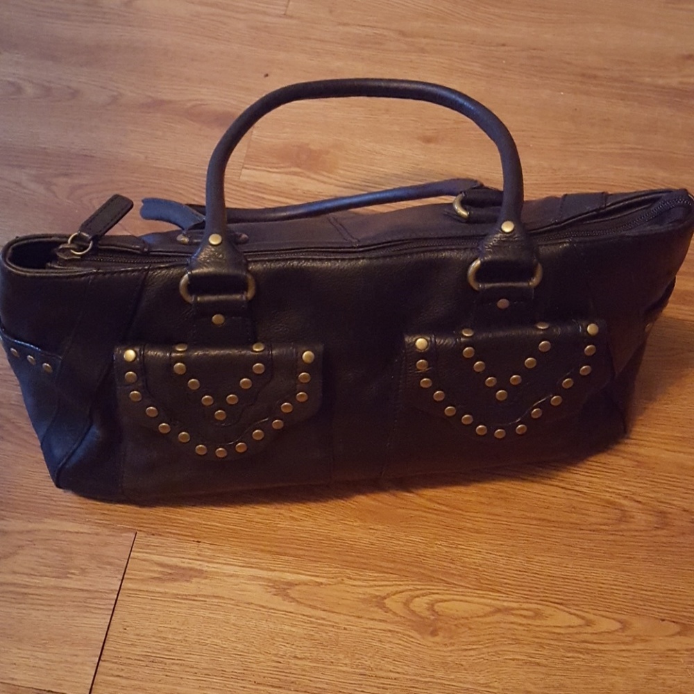 Black leather Marco Avane handbag